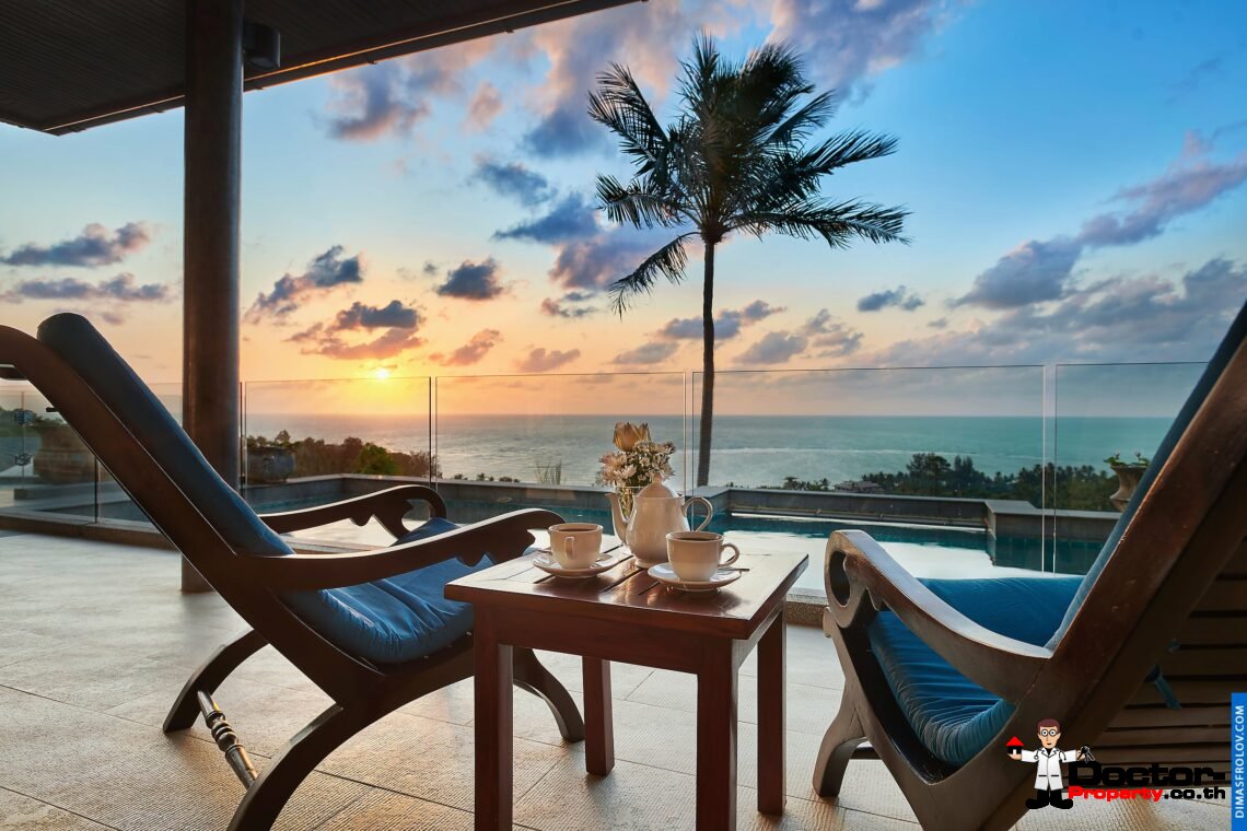 4 Bedroom Pool Villa with Sea View – Hua Thanon, Koh Samui – For Sale